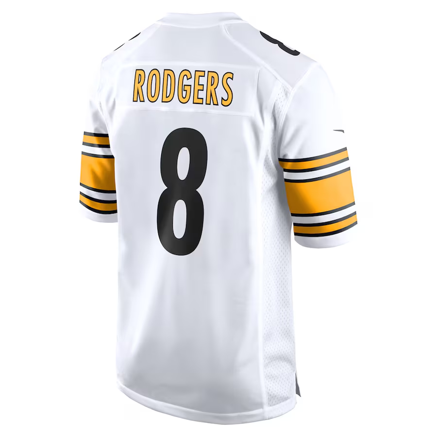 Men's Pittsburgh Steelers Aaron Rodgers White Game Jersey football jersey product view 2