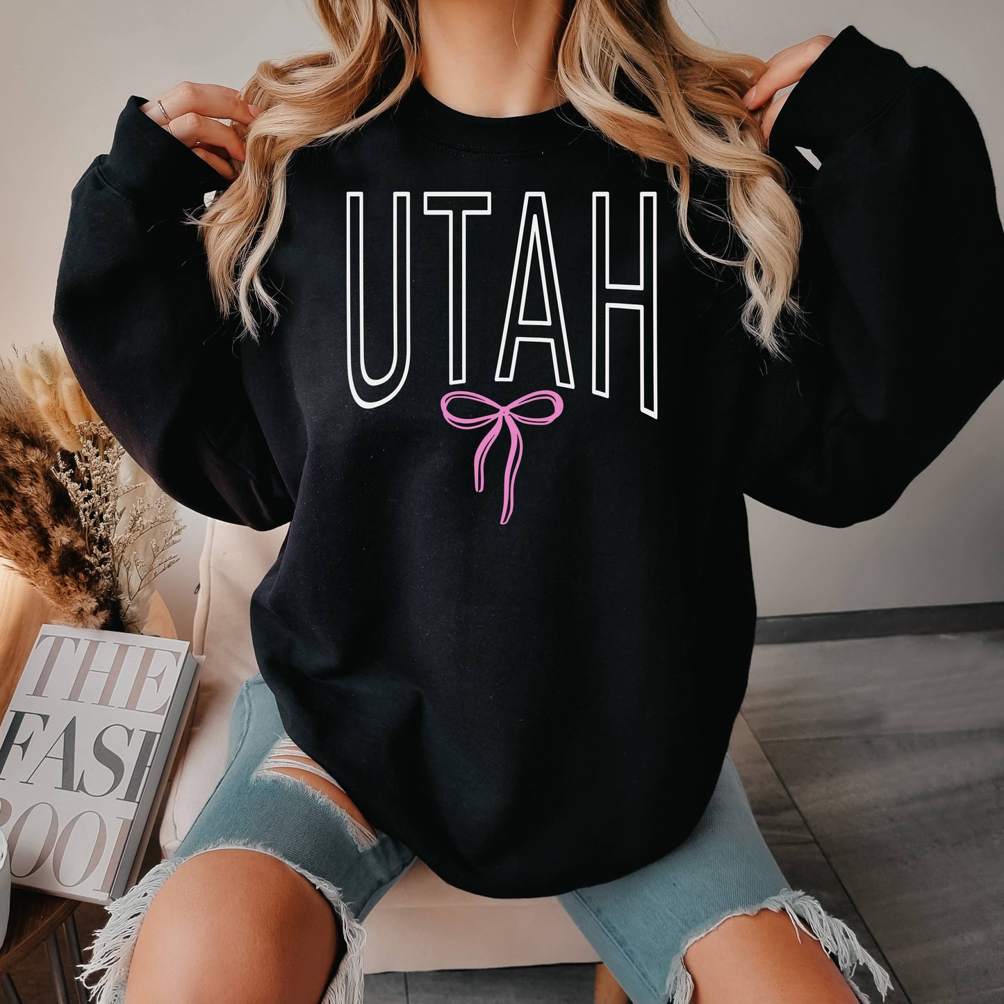Utah Bow Crewneck Sweatshirt | States | Unisex Sizes S-2XL Unisex T-shirt, Sweatshirt, Hoodie, Long Sleeve Tee - T-Shirt, Sweatshirt, Hoodie
