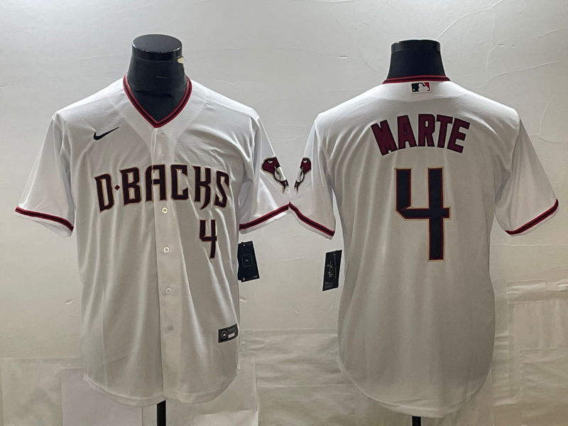 Men's Arizona Diamondbacks Ketel Marte #4 White Home Replica Player Jersey baseball jersey product view 1