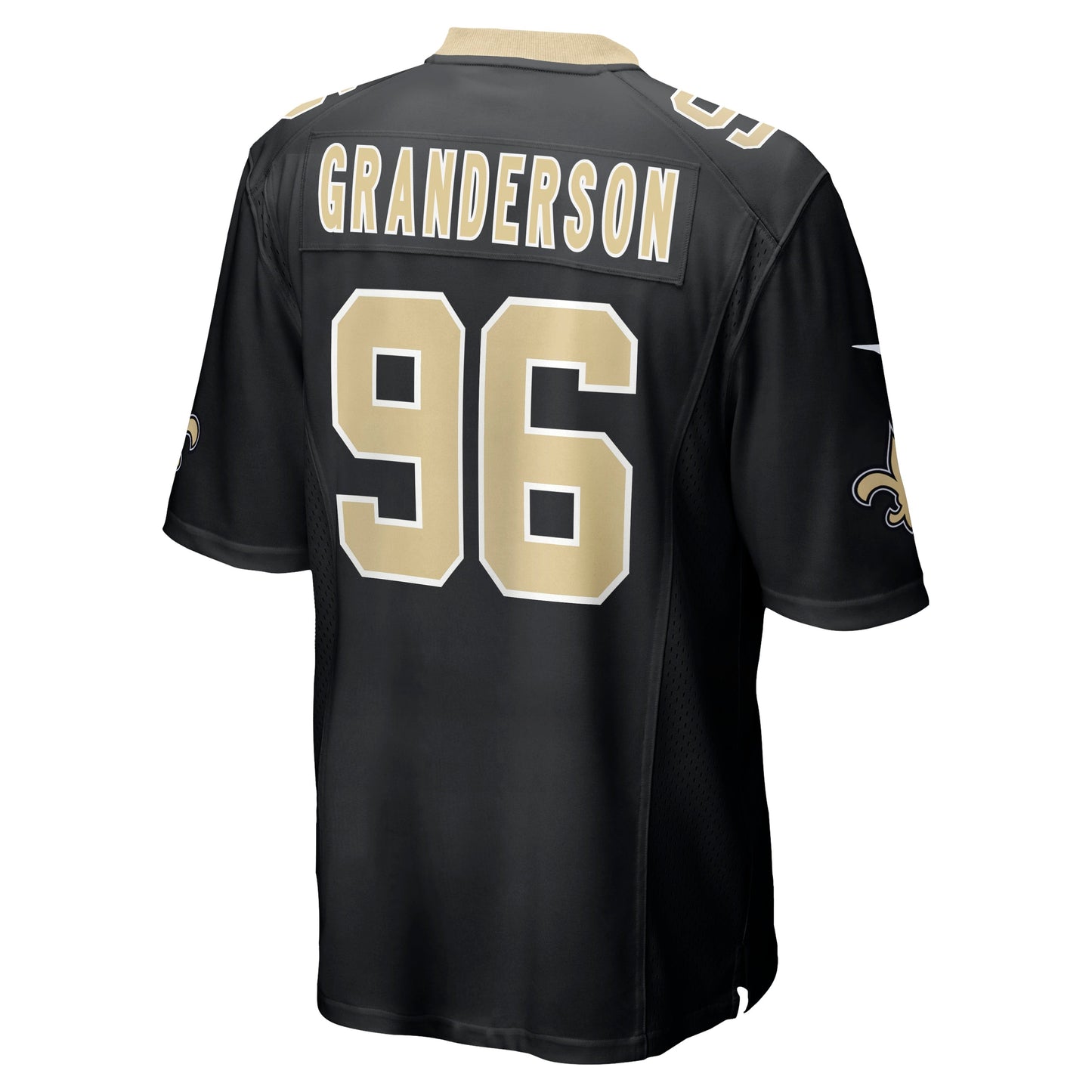 Carl Granderson New Orleans Saints Game Jersey - Black football jersey product view 3