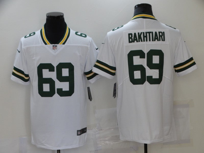 Men's Green Bay Packers David Bakhtiari #69 White Game Jersey1 football jersey product view 1