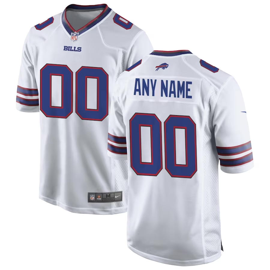 Custom1 Buffalo Bills White Game Jersey1 football jersey product view 1