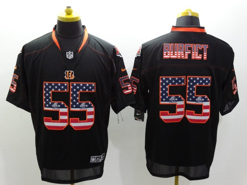 Men's Cincinnati Bengals Vontaze Burfict #55 Black Game Jersey1 football jersey product view 1
