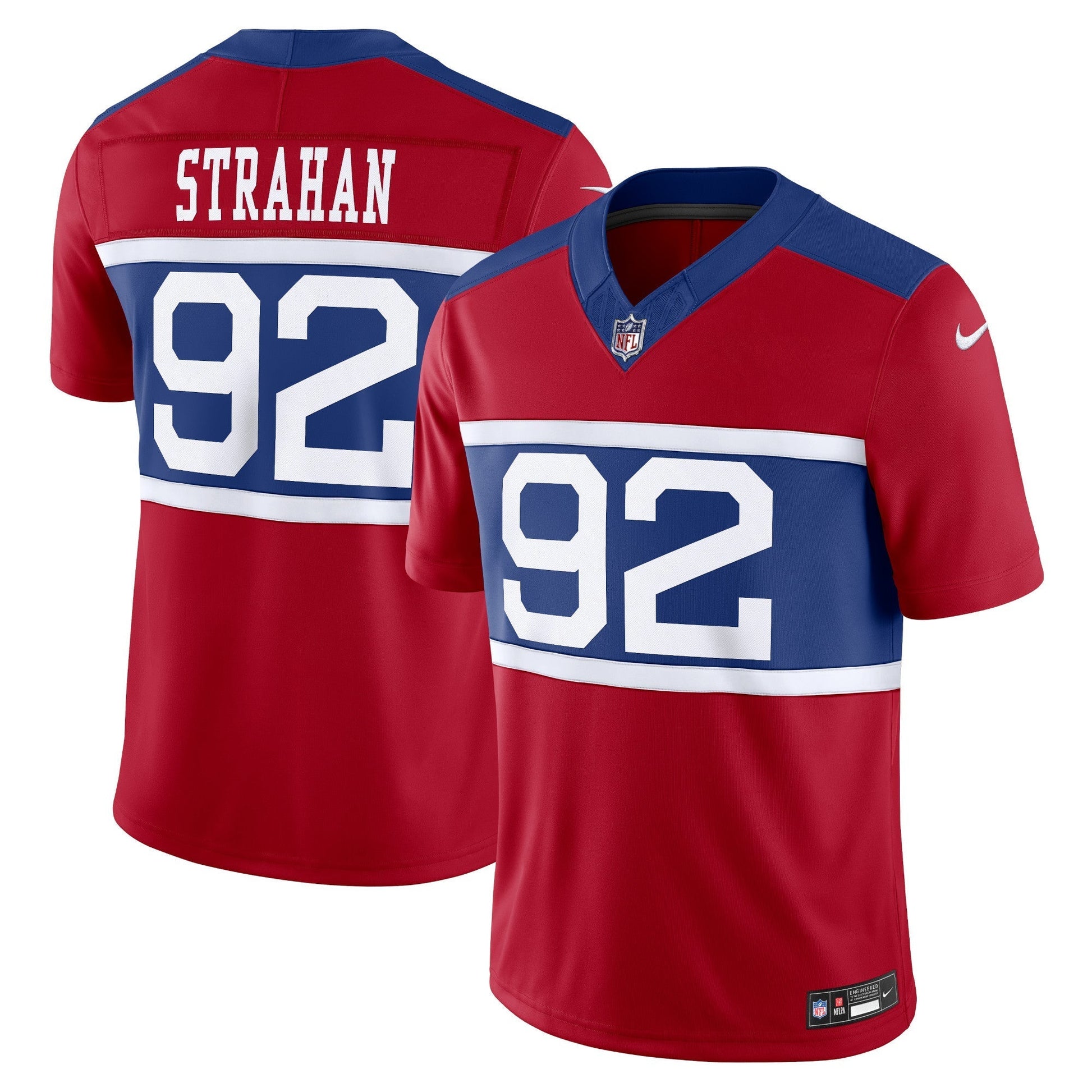 New York Giants Michael Strahan Century Red Alternate Vapor F.U.S.E. Retired Player Limited Jersey football jersey product view 1