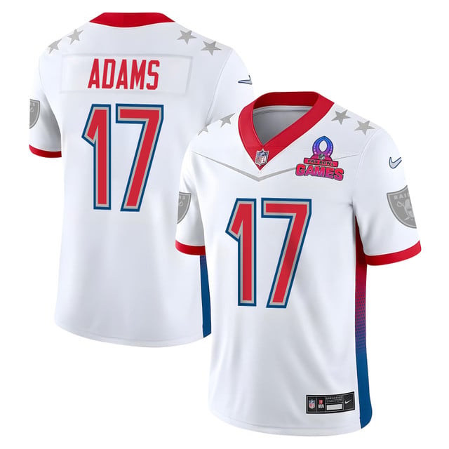 Davante Adams 17 Las Vegas Raiders Pro Bowl 2023 Patch Men Jersey - White football jersey product view 1