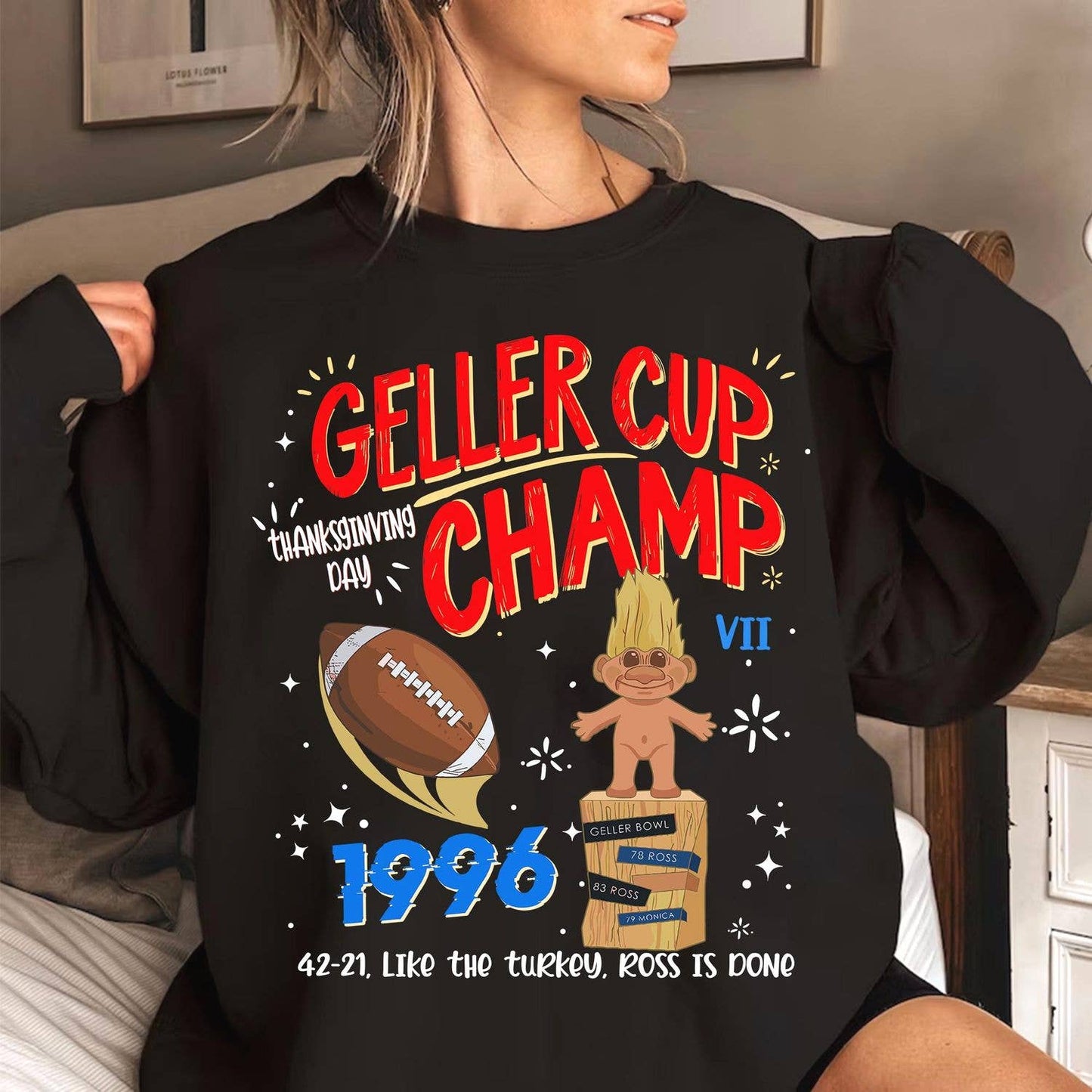 Geller Bowl 1996 Shirt - Friends Thanksgiving Monica Vs Ross Unisex T-shirt, Sweatshirt, Hoodie, Long Sleeve Tee - T-Shirt, Sweatshirt, Hoodie