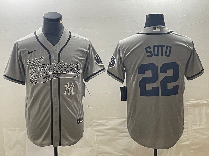 Men's New York Yankees Juan Soto Gray Player Jersey Joint Edition baseball jersey product view 1