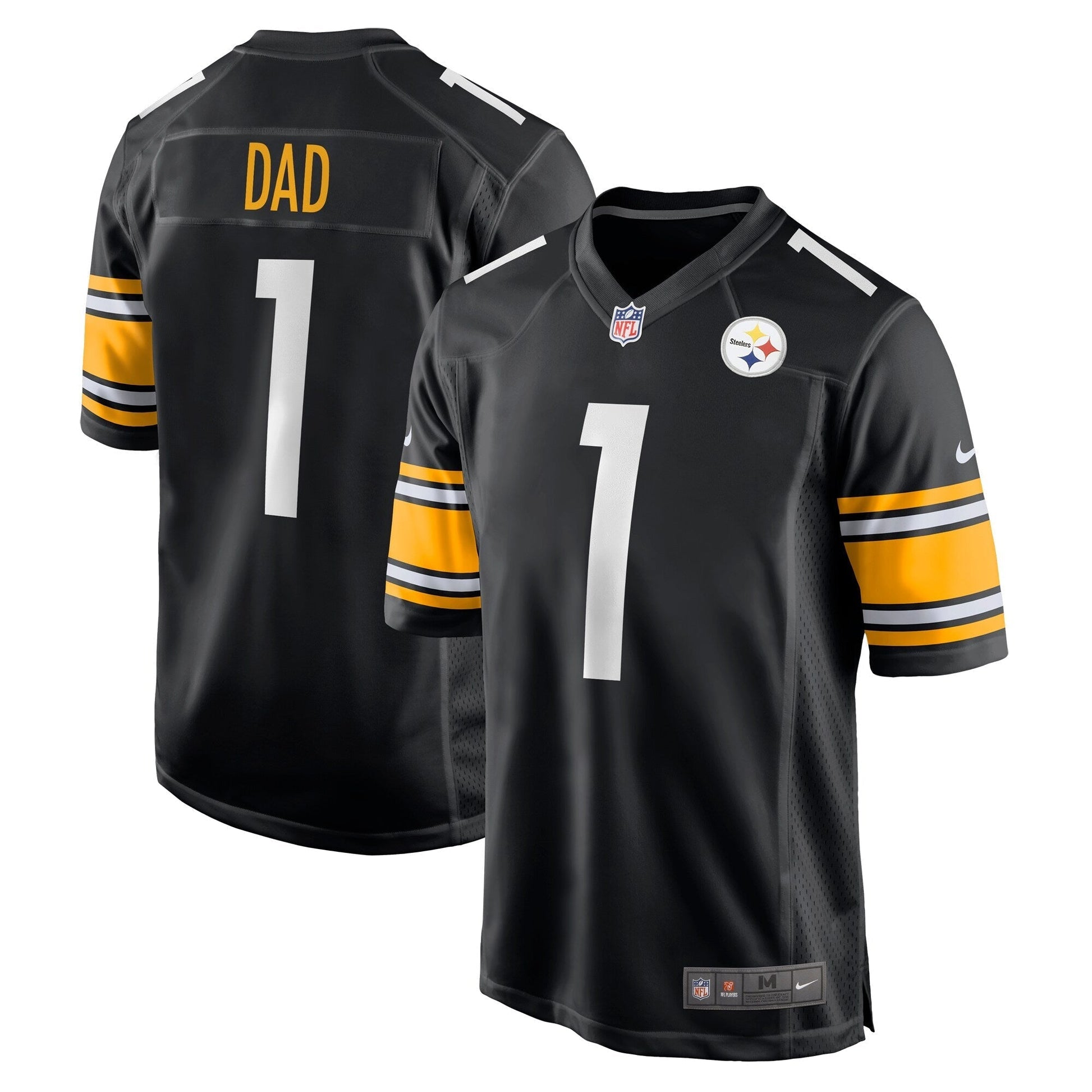 Pittsburgh Steelers Number 1 Dad Black Game Jersey football jersey product view 1