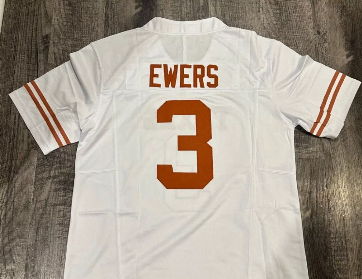 Quinn Ewers Texas White Jersey football jersey product view 2
