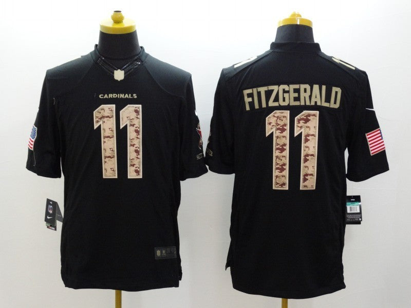 Men's Arizona Cardinals Larry Fitzgerald #11 Black Team Game Jersey1 football jersey product view 1