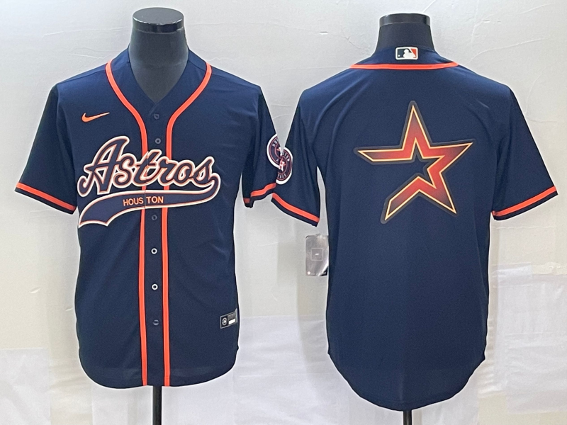 Men's Houston Astros Navy Replica Authentic Jersey1 Joint Edition baseball jersey product view 1
