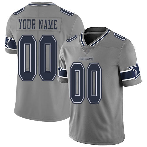 Custom1 Dallas Cowboys Football Jerseys Custom1ized Gray Stitched Limited Inverted Legend Jersey1 football jersey product view 1