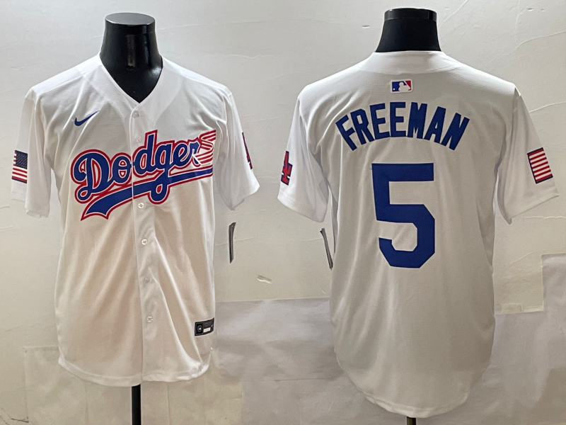 Men's Los Angeles Dodgers Freddie Freeman White Team Game Jersey baseball jersey product view 1