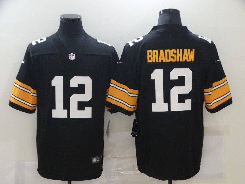 Men's Pittsburgh Steelers Terry Bradshaw Black Player Game Jersey football jersey product view 1
