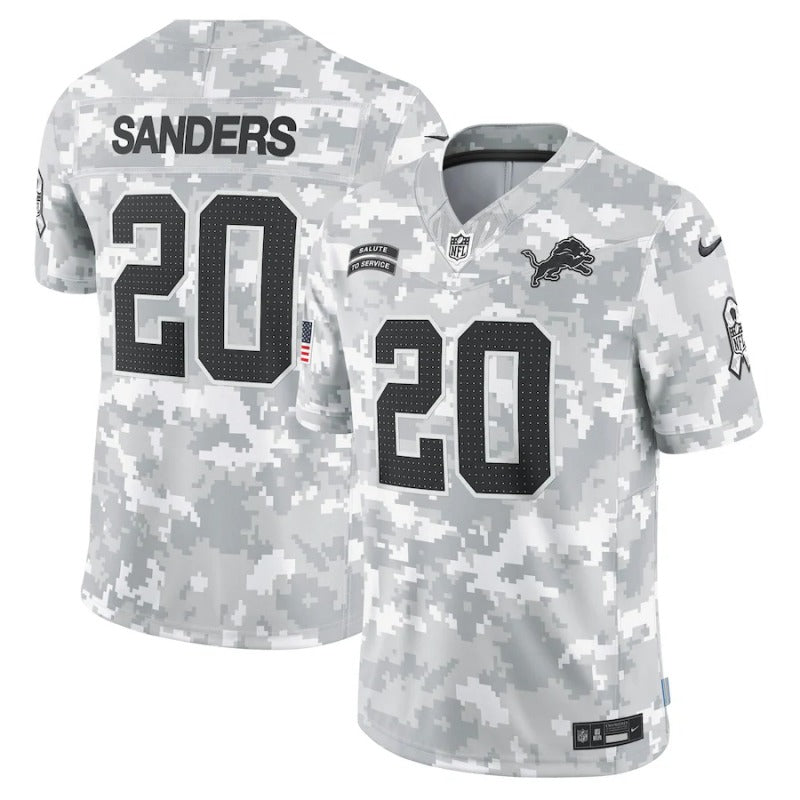 Barry Sanders Detroit Lions Salute To Service 2024 Jersey football jersey product view 1