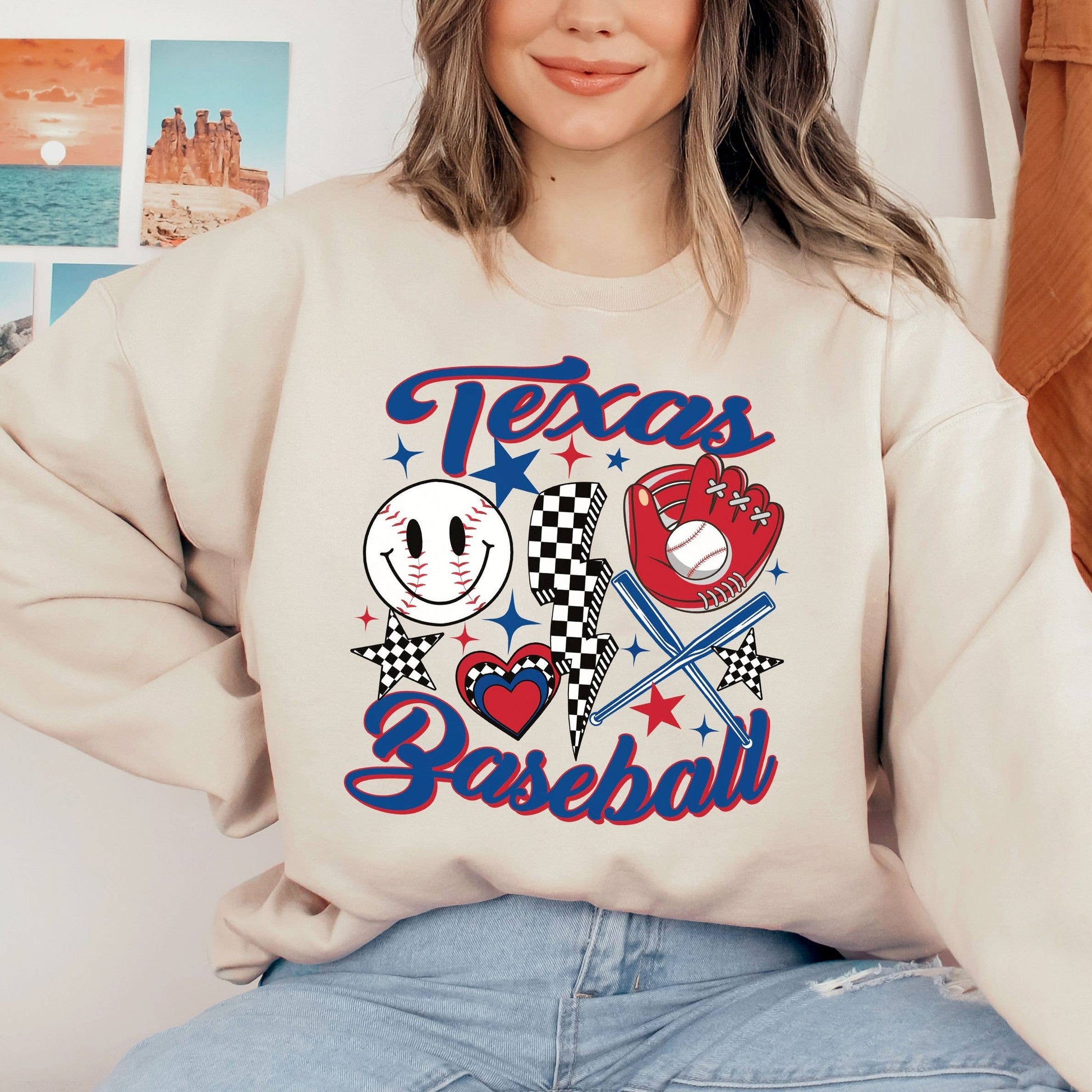 Retro Texas Rangers Game Day Crewneck Sweatshirt Unisex T-shirt, Sweatshirt, Hoodie, Long Sleeve Tee - T-Shirt, Sweatshirt, Hoodie