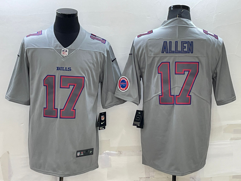 Men's Buffalo Bills Josh Allen Gray Atmosphere Fashion Game Jersey football jersey product view 1