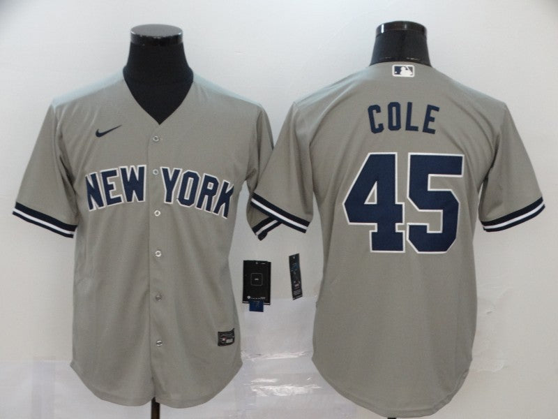 Men's New York Yankees Gerrit Cole #45 Gray Replica Baseball Jersey baseball jersey product view 1