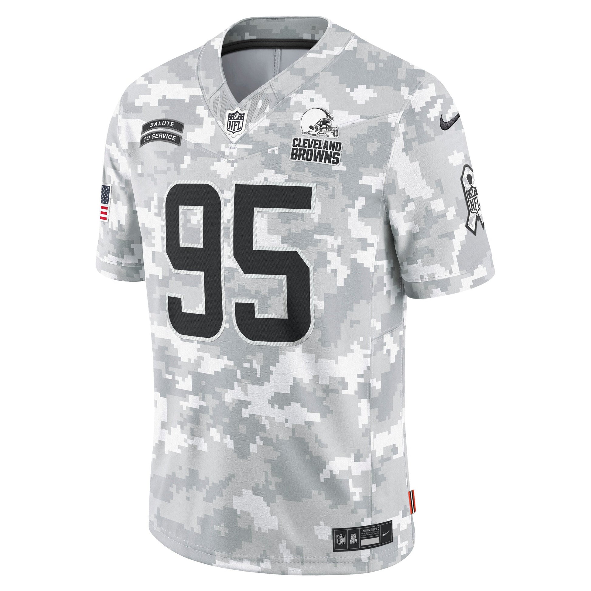 Myles Garrett Cleveland Browns 2024 Salute to Service Limited Jersey - Arctic Camo football jersey product view 2