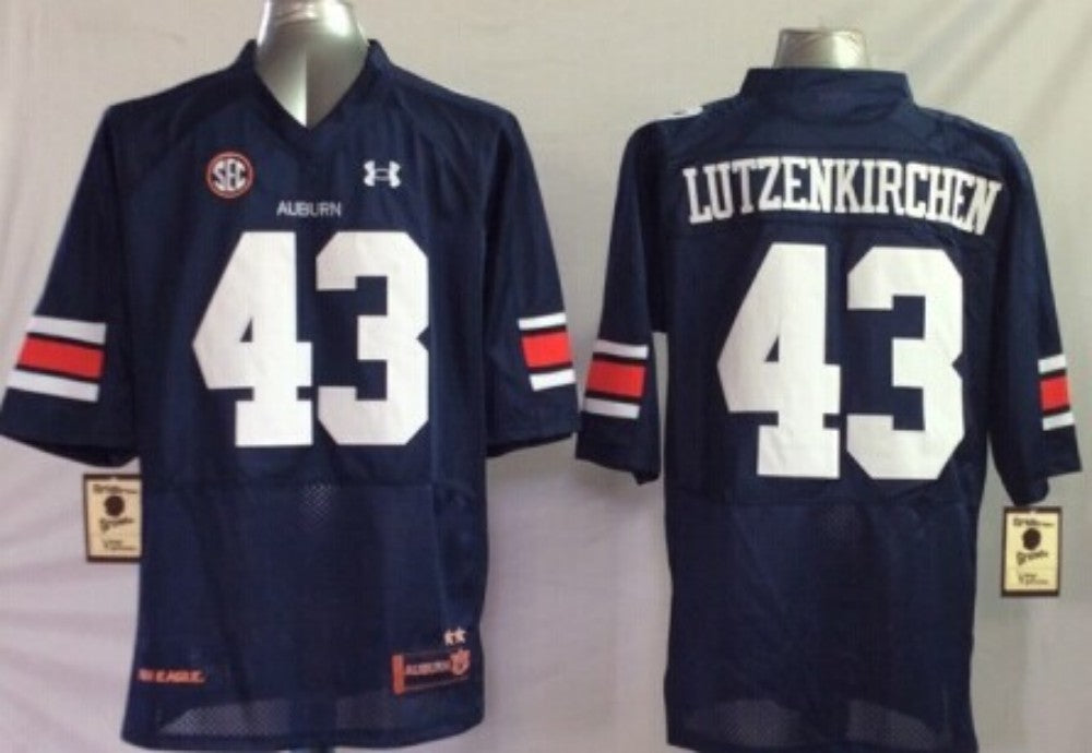 Men's Auburn Tigers Philip Lutzenkirchen #43 Navy Player Game Jersey sports jersey product view 1