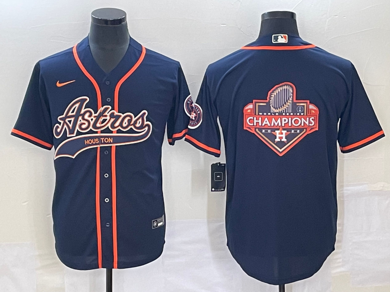 Men's Houston Astros Navy Replica Player Jersey Joint Edition baseball jersey product view 1