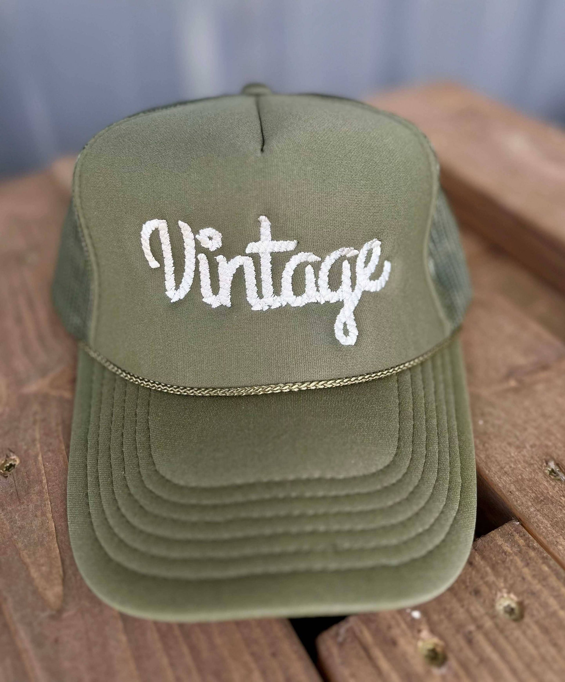 Vintage Rope Embroidery - Olive Otto Trucker Hat Unisex T-shirt, Sweatshirt, Hoodie, Long Sleeve Tee - T-Shirt, Sweatshirt, Hoodie