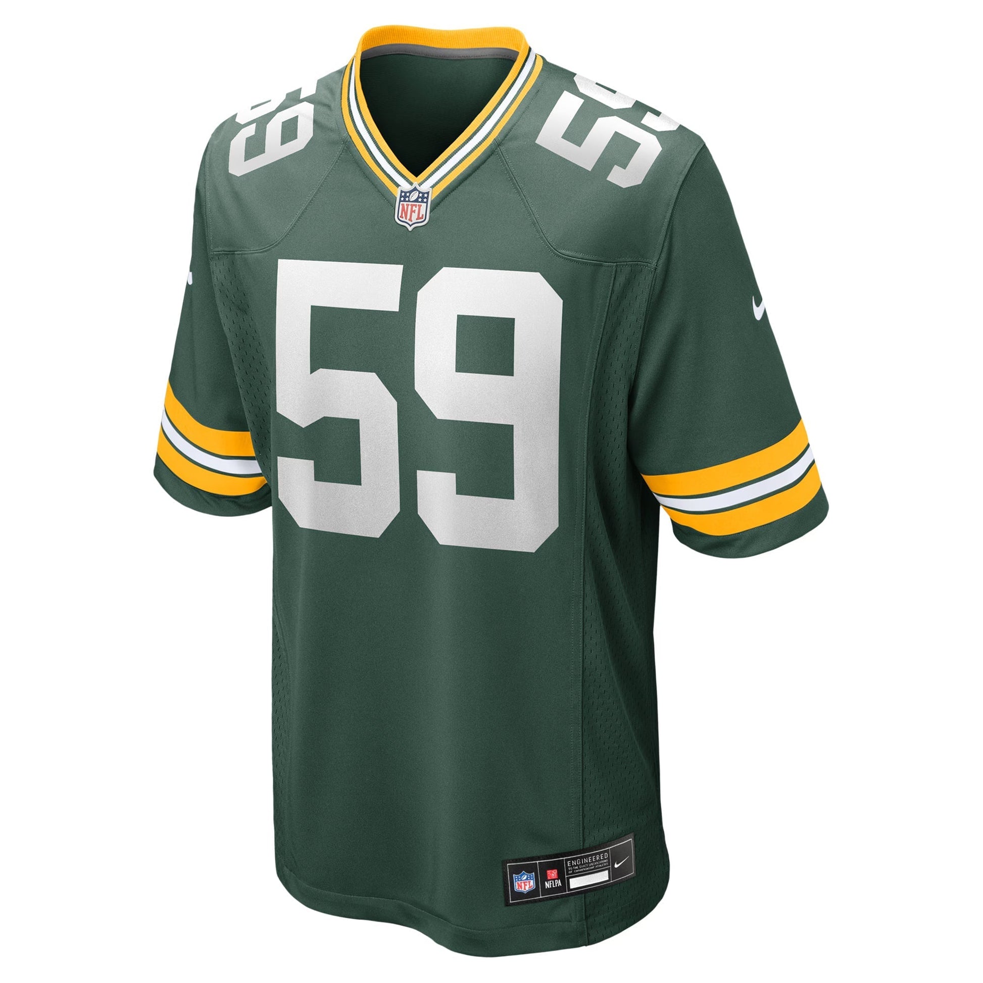 Green Bay Packers Ty'Ron Hopper Green Game Jersey football jersey product view 2
