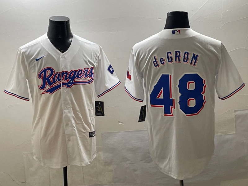 Men's Texas Rangers Jacob deGrom #48 White Limited Player Jersey baseball jersey product view 1