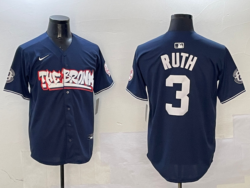 Men's New York Yankees Babe Ruth Navy Limited Player Jersey baseball jersey product view 1