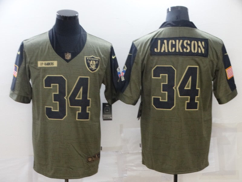 Men's Las Vegas Raiders Bo Jackson #34 Brown Authentic Game Jersey1 football jersey product view 1