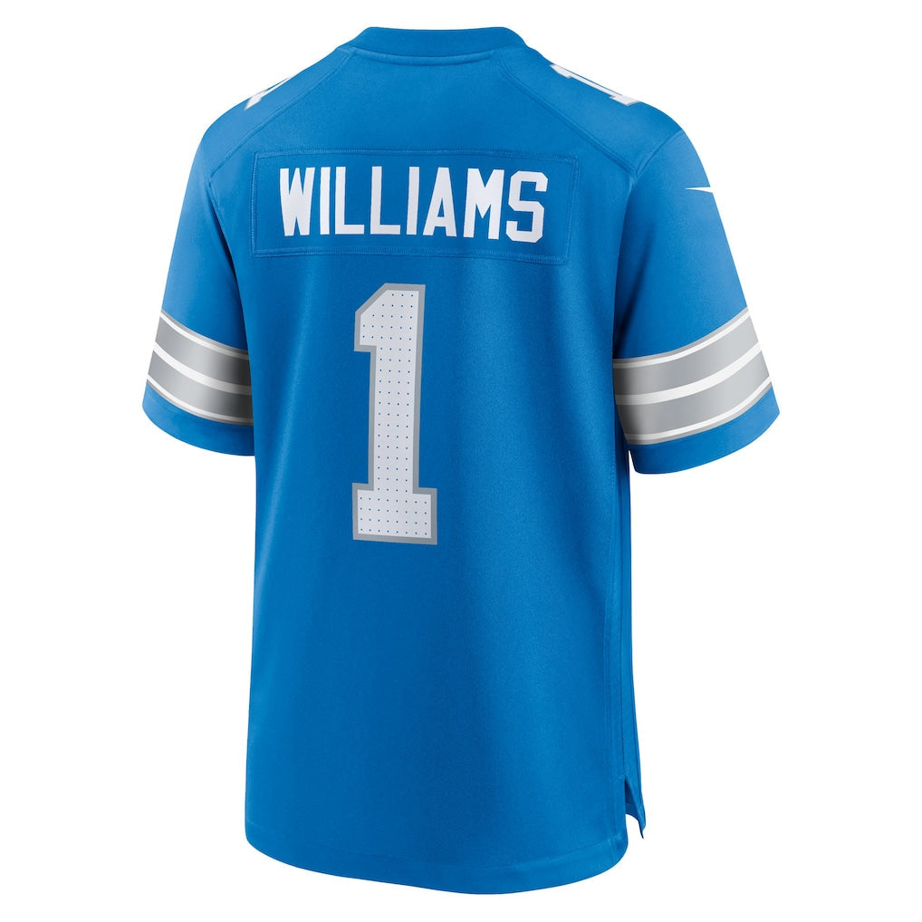 D.Lions #1 Jameson Williams Blue Game Player Jersey football jersey product view 1