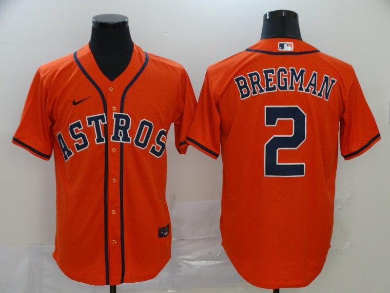 Men's Houston Astros Alex Bregman #2 Orange Replica Baseball Jersey1 baseball jersey product view 1