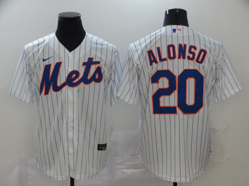 Men's New York Mets Pete Alonso #20 White Replica Baseball Jersey1 baseball jersey product view 1