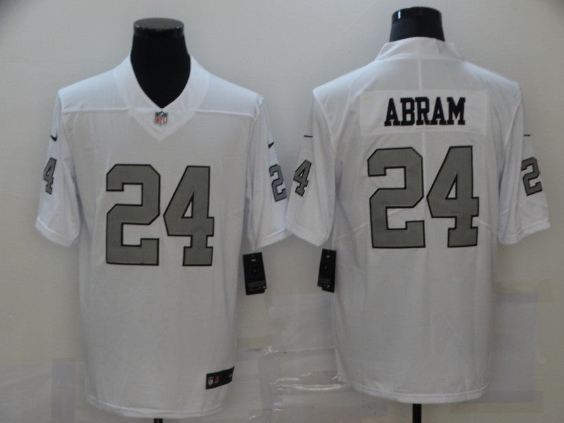 Men's Las Vegas Raiders Jonathan Abram #24 White Game Jersey1 football jersey product view 1