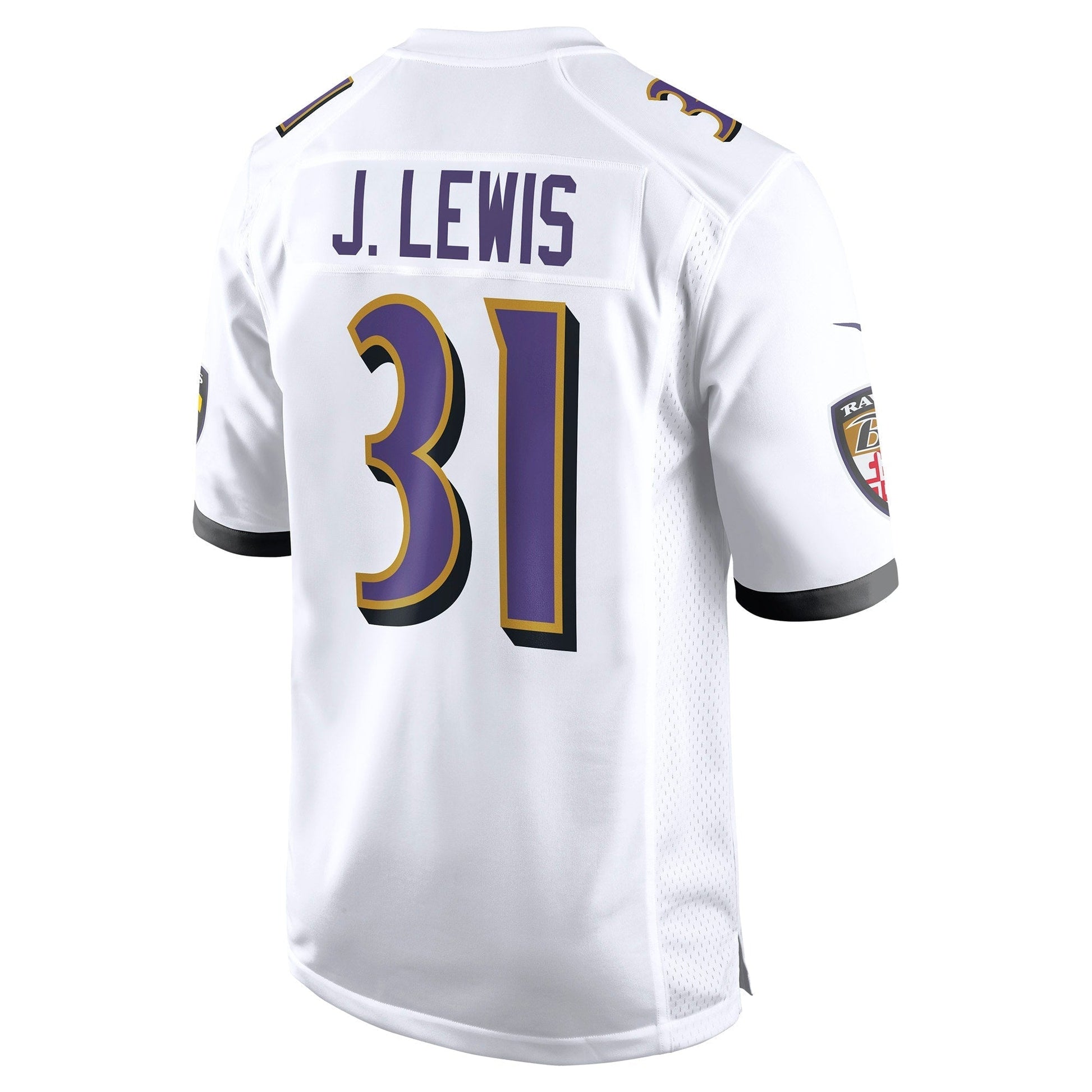 Jamal Lewis Baltimore Ravens Retired Game Jersey - White football jersey product view 3