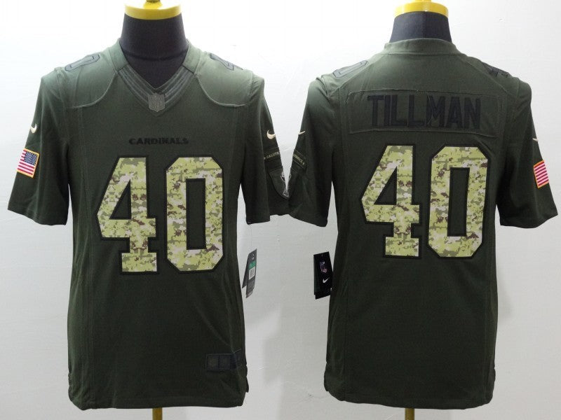 Men's Arizona Cardinals Pat Tillman #40 Army Green Game Jersey1 football jersey product view 1