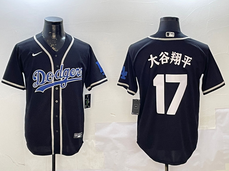 Men's Los Angeles Dodgers Shohei Ohtani Black Alternate Player Jersey baseball jersey product view 1