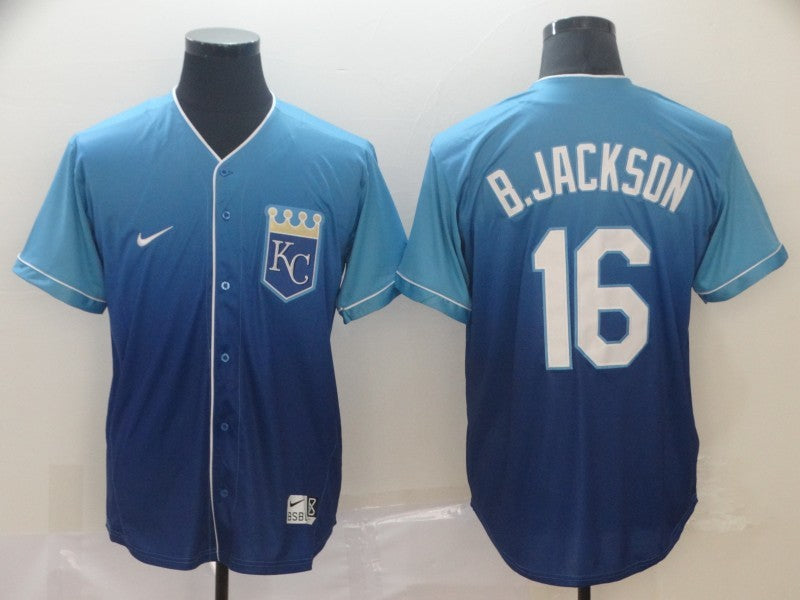 Men's Kansas City Royals Bo Jackson Blue Stitched Jersey baseball jersey product view 1