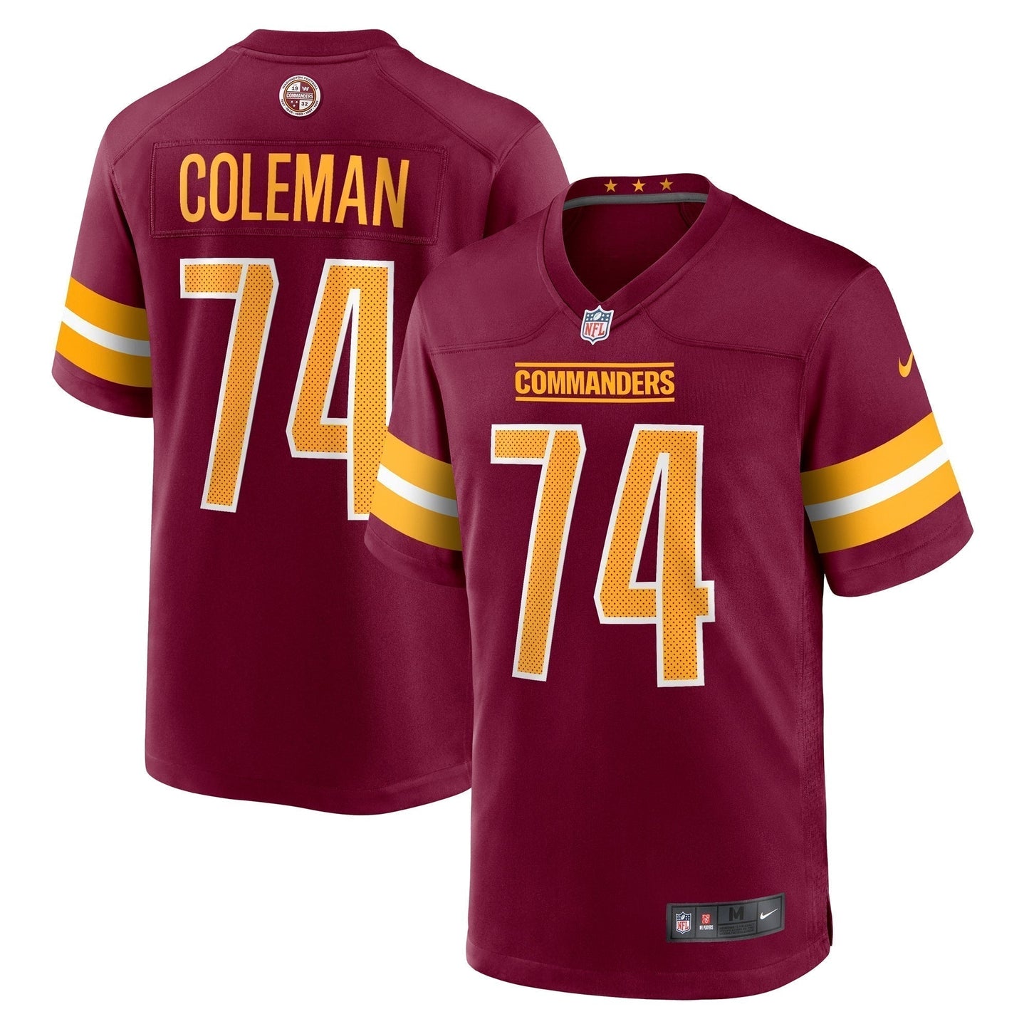 Brandon Coleman Washington Commanders Game Jersey - Burgundy football jersey product view 1
