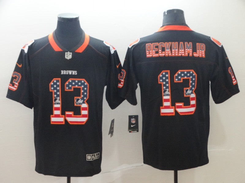Men's Cleveland Browns Odell Beckham Jr. Black Game Jersey1 football jersey product view 1