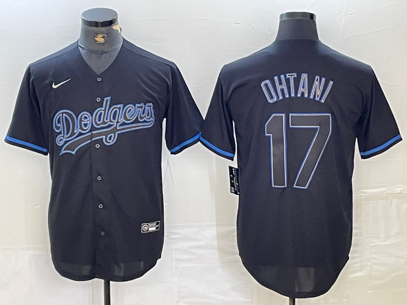 Men's Los Angeles Dodgers Shohei Ohtani Black Replica Team Jersey baseball jersey product view 1