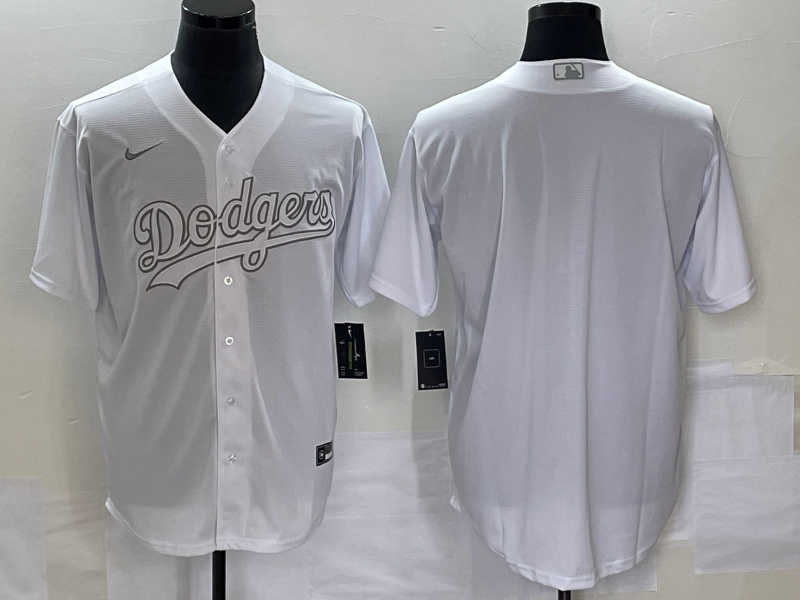 Men's Los Angeles Dodgers White Replica Blank Jersey baseball jersey product view 1
