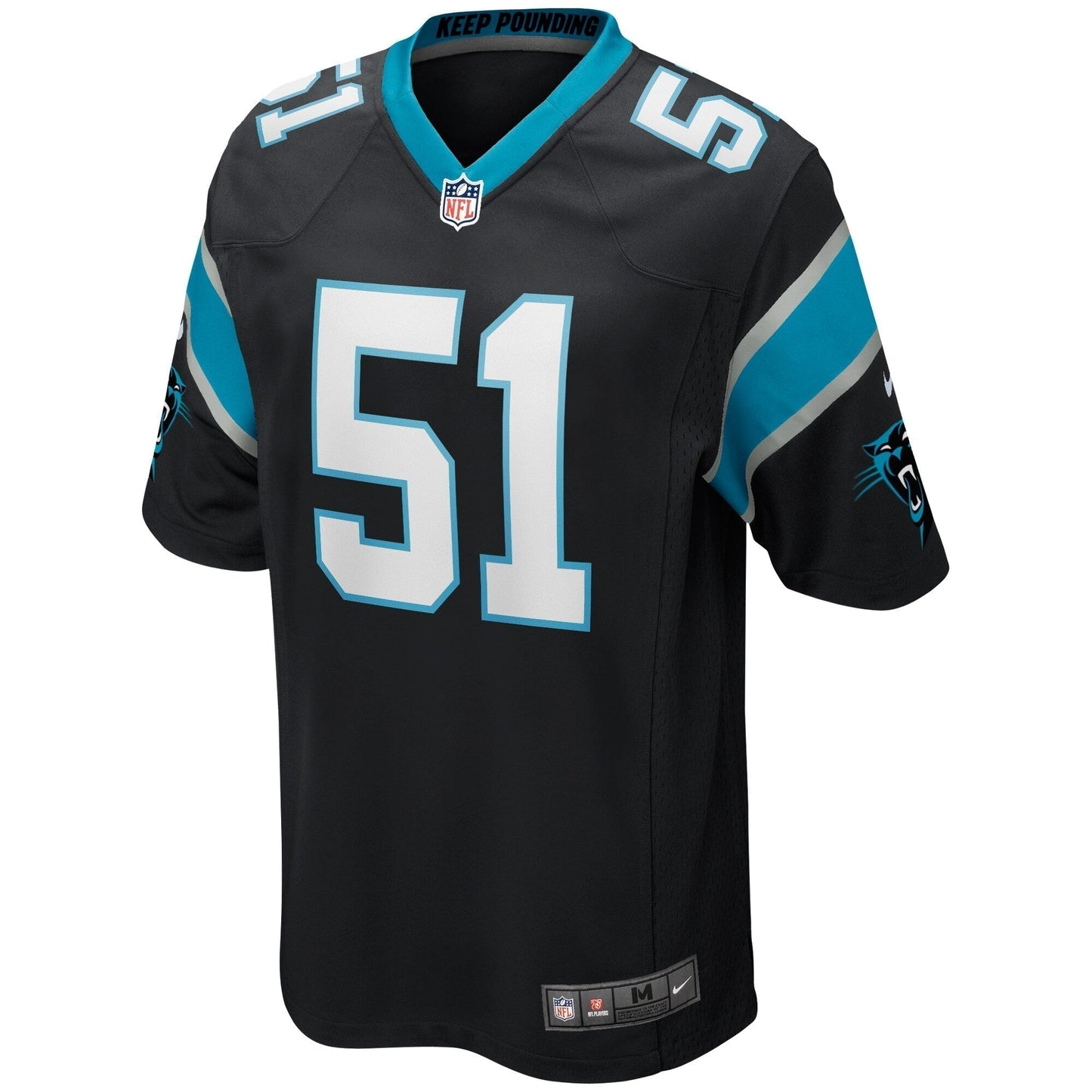 Sam Mills Carolina Panthers Game Retired Jersey - Black football jersey product view 2