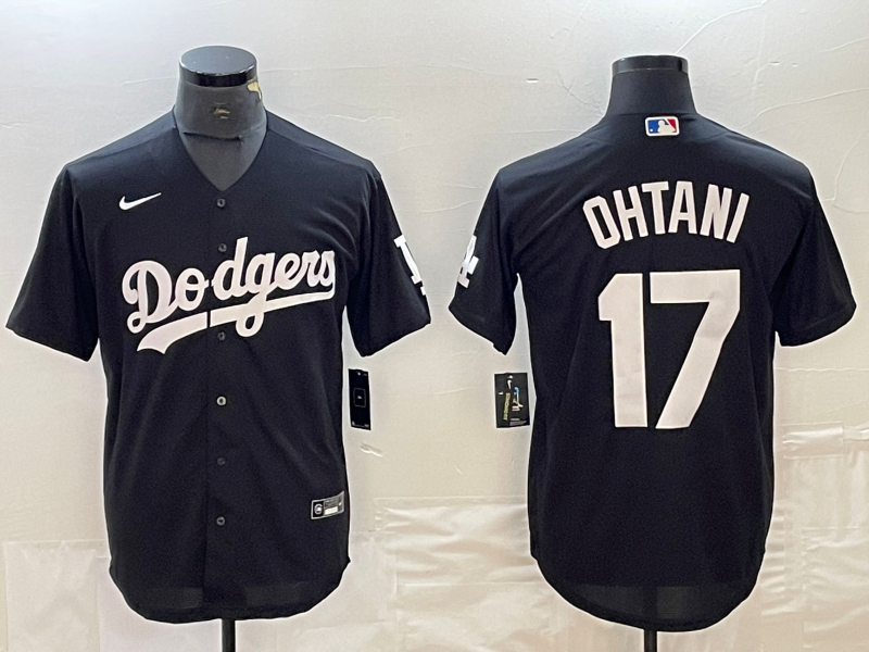 Men's Los Angeles Dodgers Shohei Ohtani #17 Black Replica Player Jersey1 baseball jersey product view 1