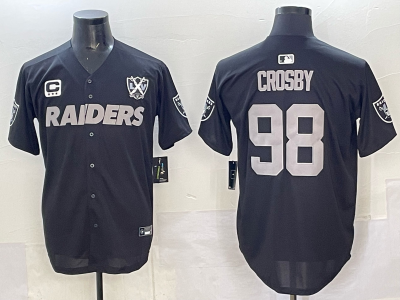 Men's Las Vegas Raiders Maxx Crosby Black Team Player Jersey football jersey product view 1