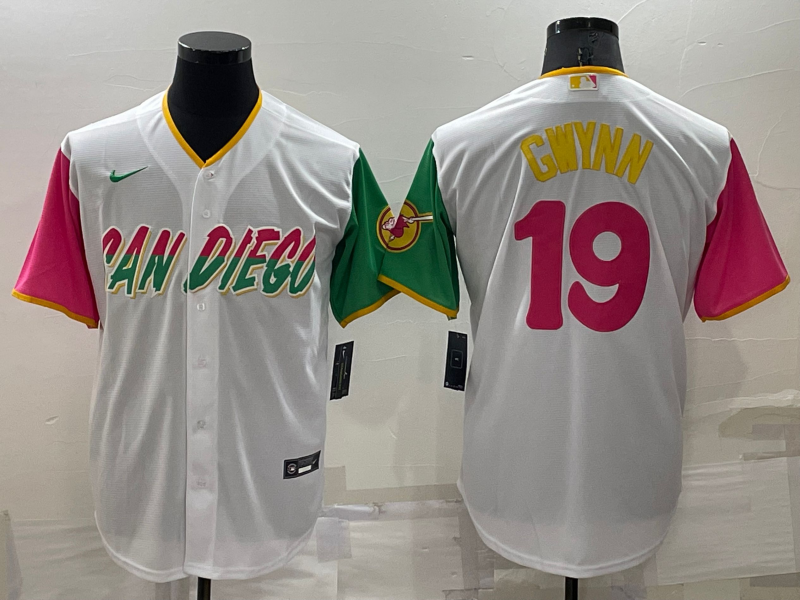 Men's San Diego Padres Tony Gwynn White Player Stitched Jersey baseball jersey product view 1