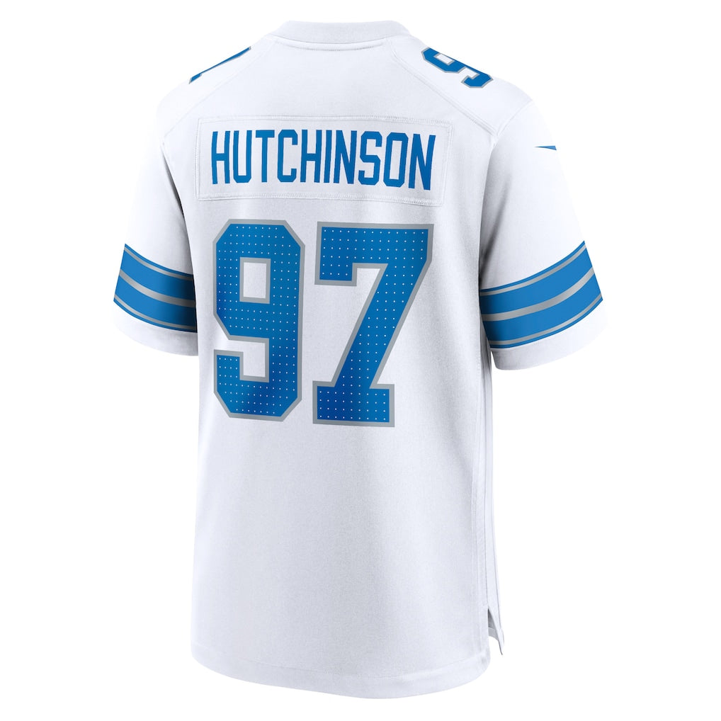 D.Lions #97 Aidan Hutchinson White Game Jersey football jersey product view 1