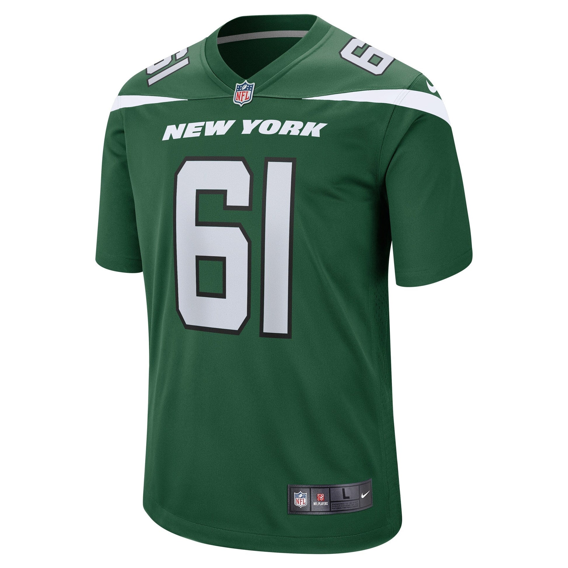 Max Mitchell New York Jets Game Jersey - Gotham Green football jersey product view 2