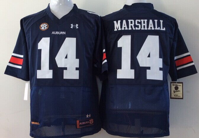 Men's Auburn Tigers Nick Marshall Navy Player Game Jersey sports jersey product view 1