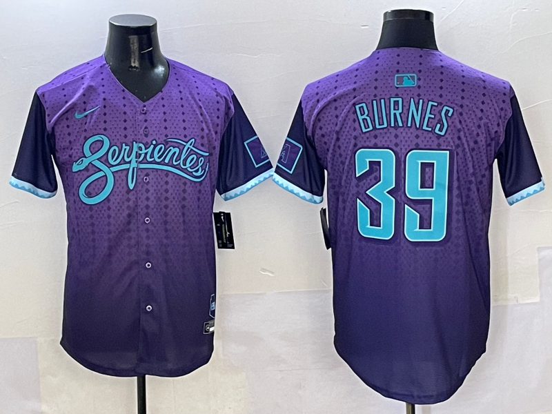 Men's Arizona Diamondbacks Corbin Burnes Purple 2025 City Connect Limited Player Jersey baseball jersey product view 1